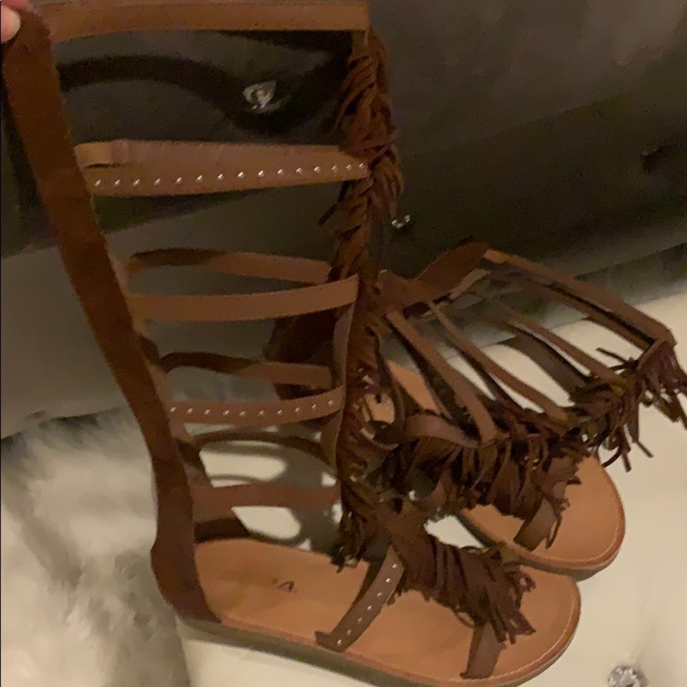Knee length sandals